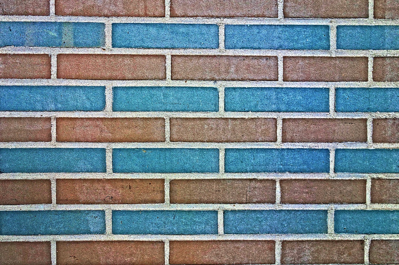 brick wall wall blue brick wall