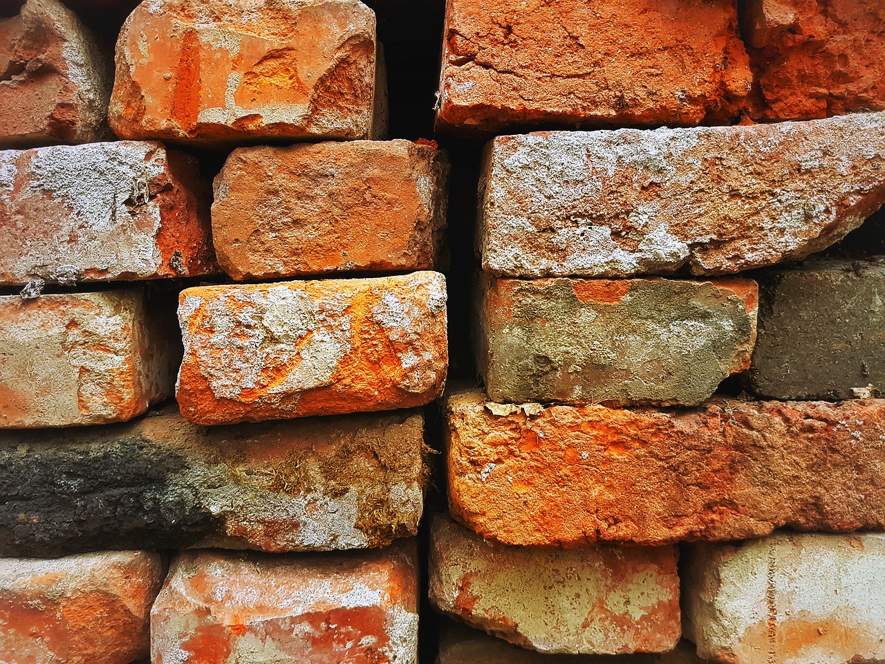 bricks orange abstract free photo