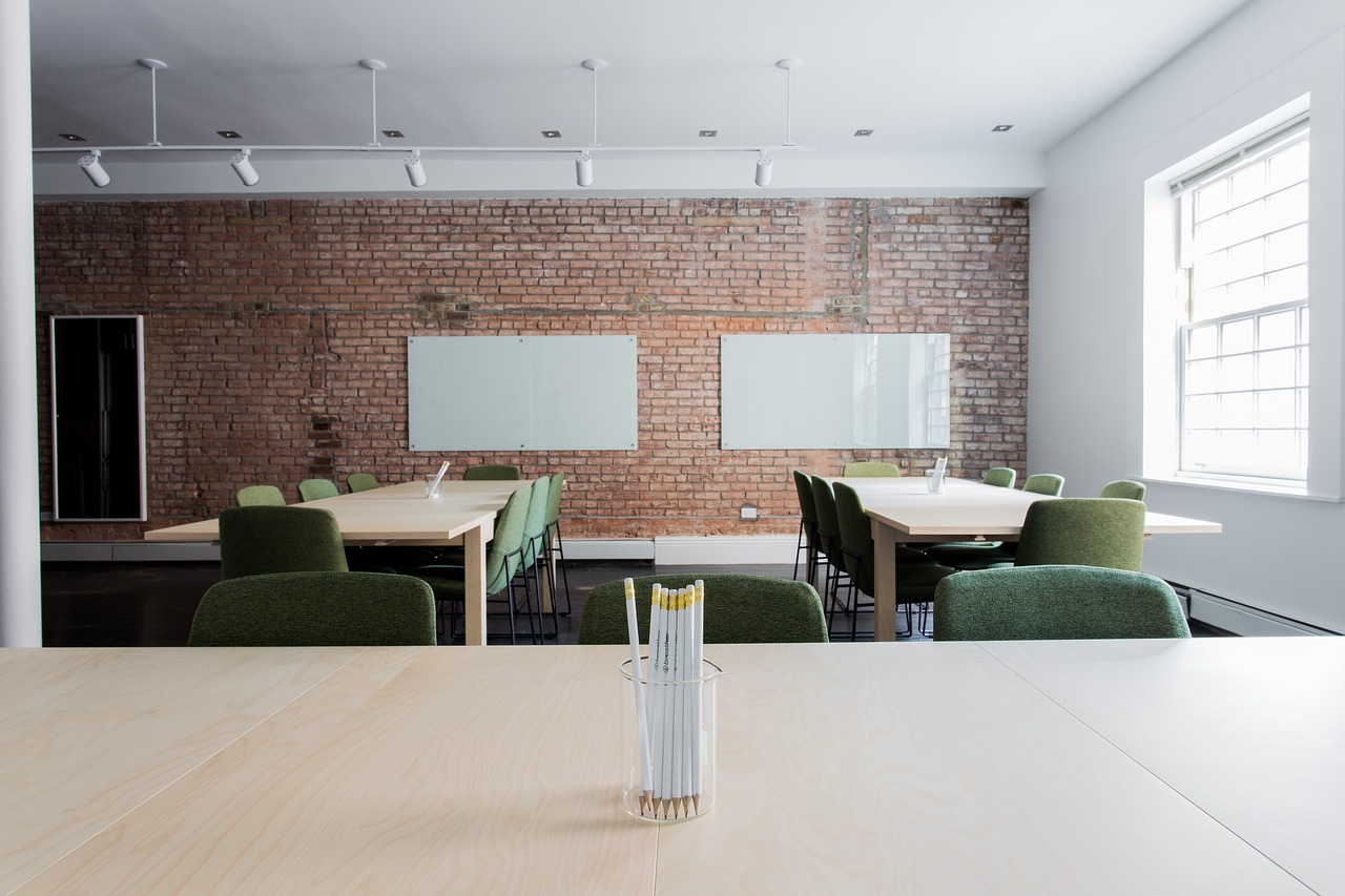 bricks chairs classroom free photo