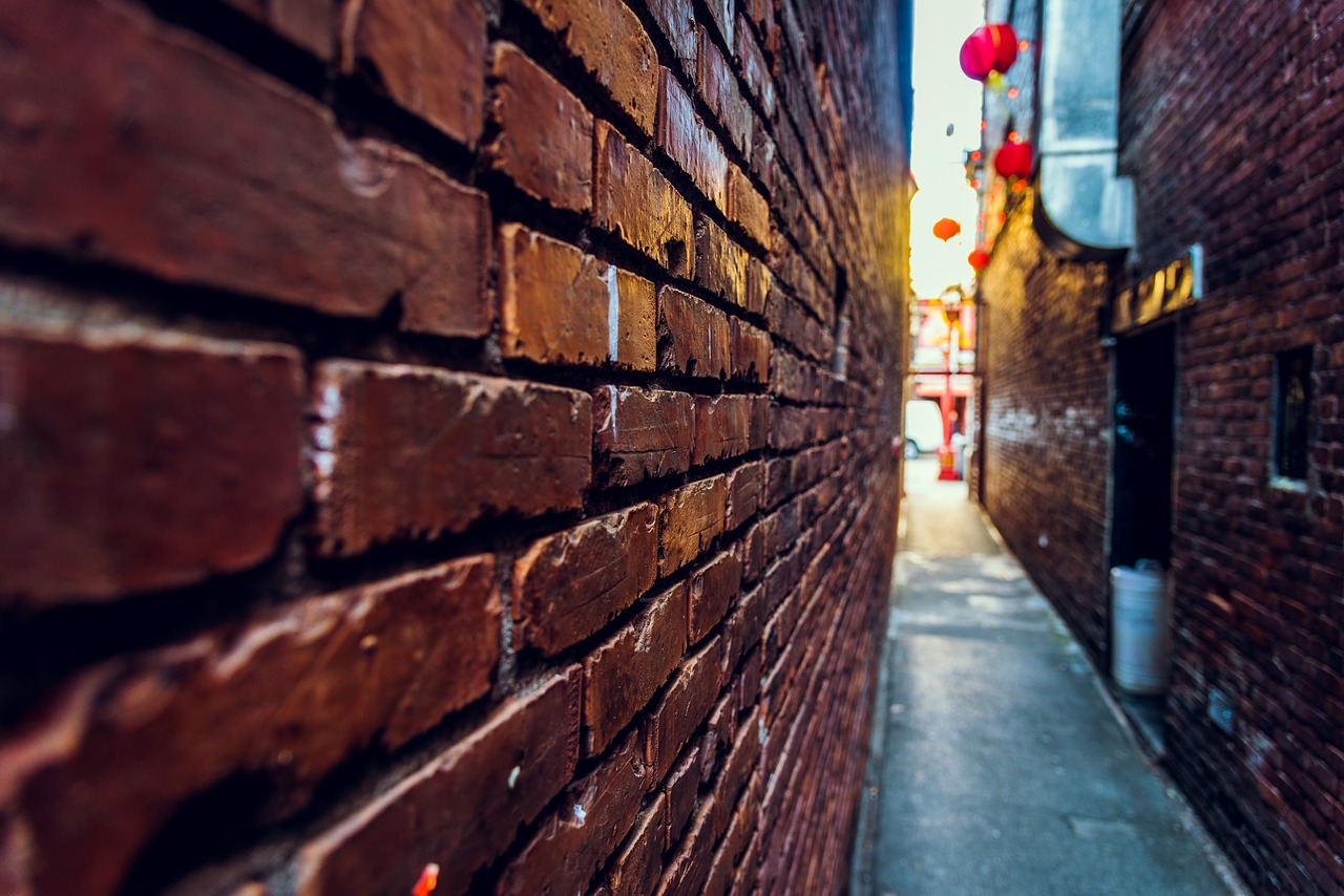 bricks  chinatown  lights free photo