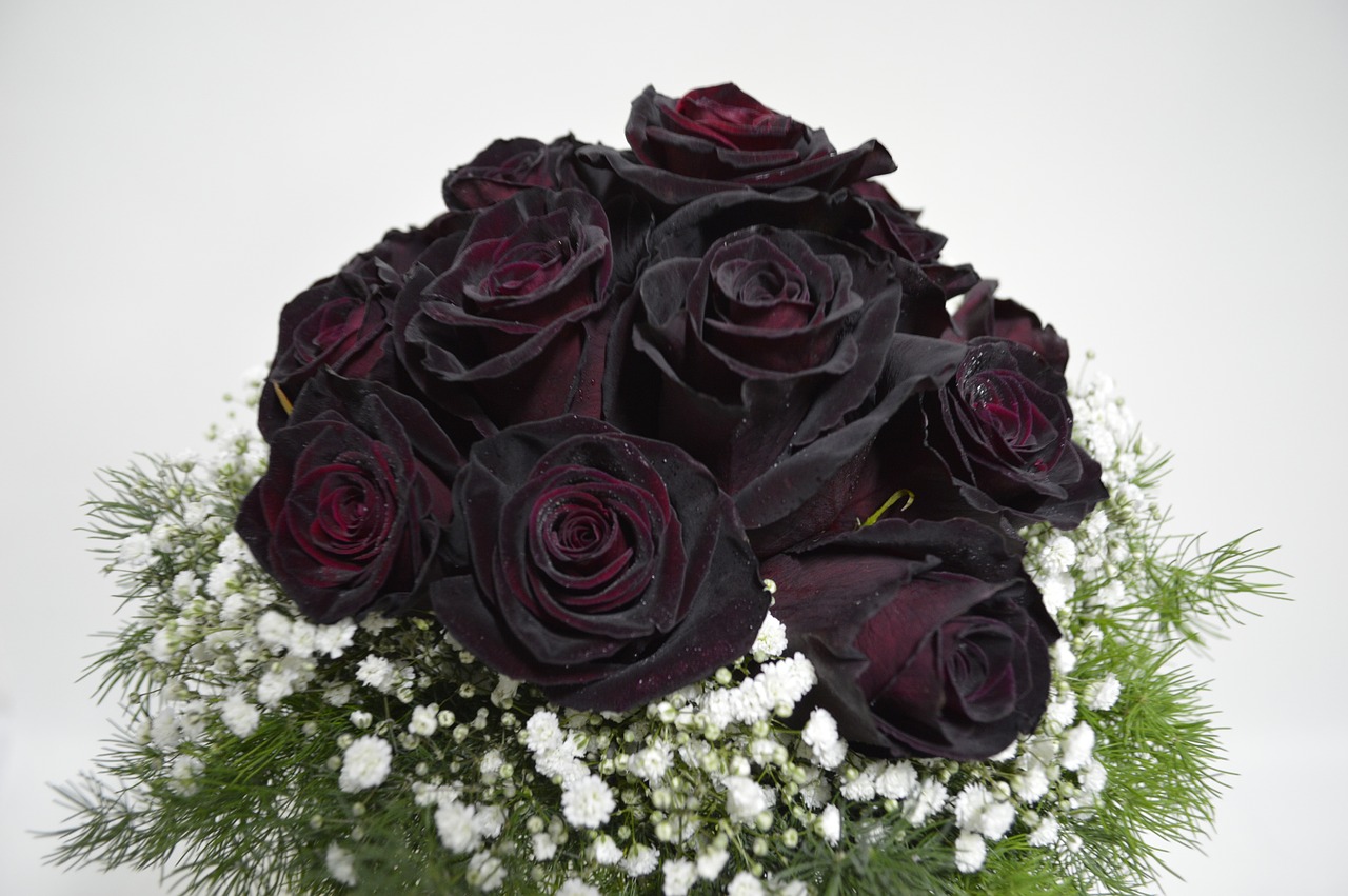 bridal bouquet black roses black rose free photo