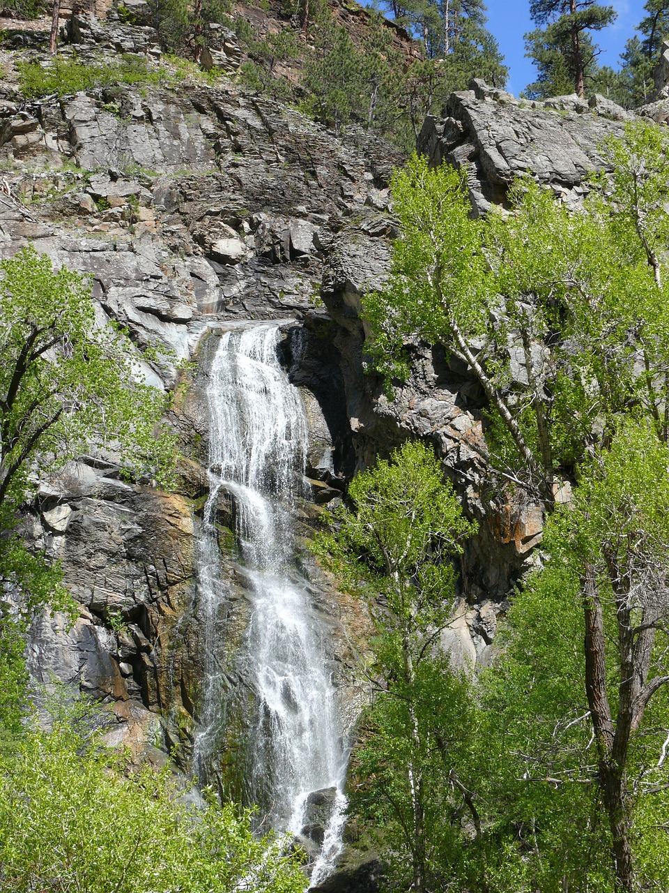 bridal veils fall south dakota waterfall free photo