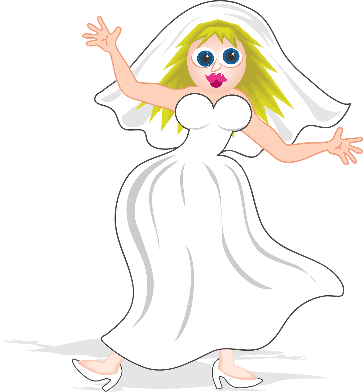 bride cartoon dress free photo