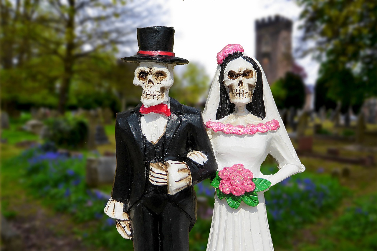 bride groom skeleton free photo