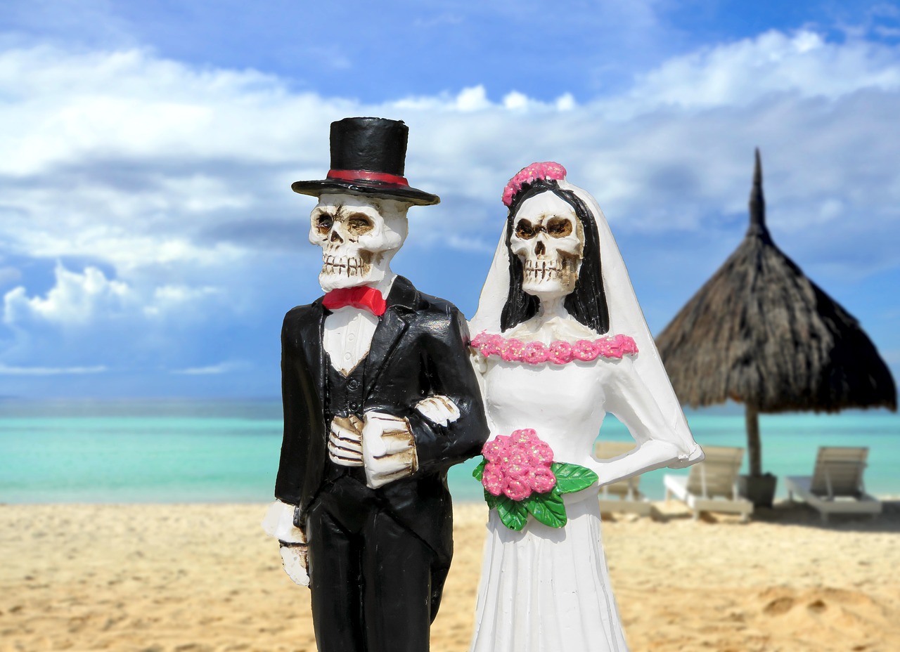 bride groom skeleton free photo