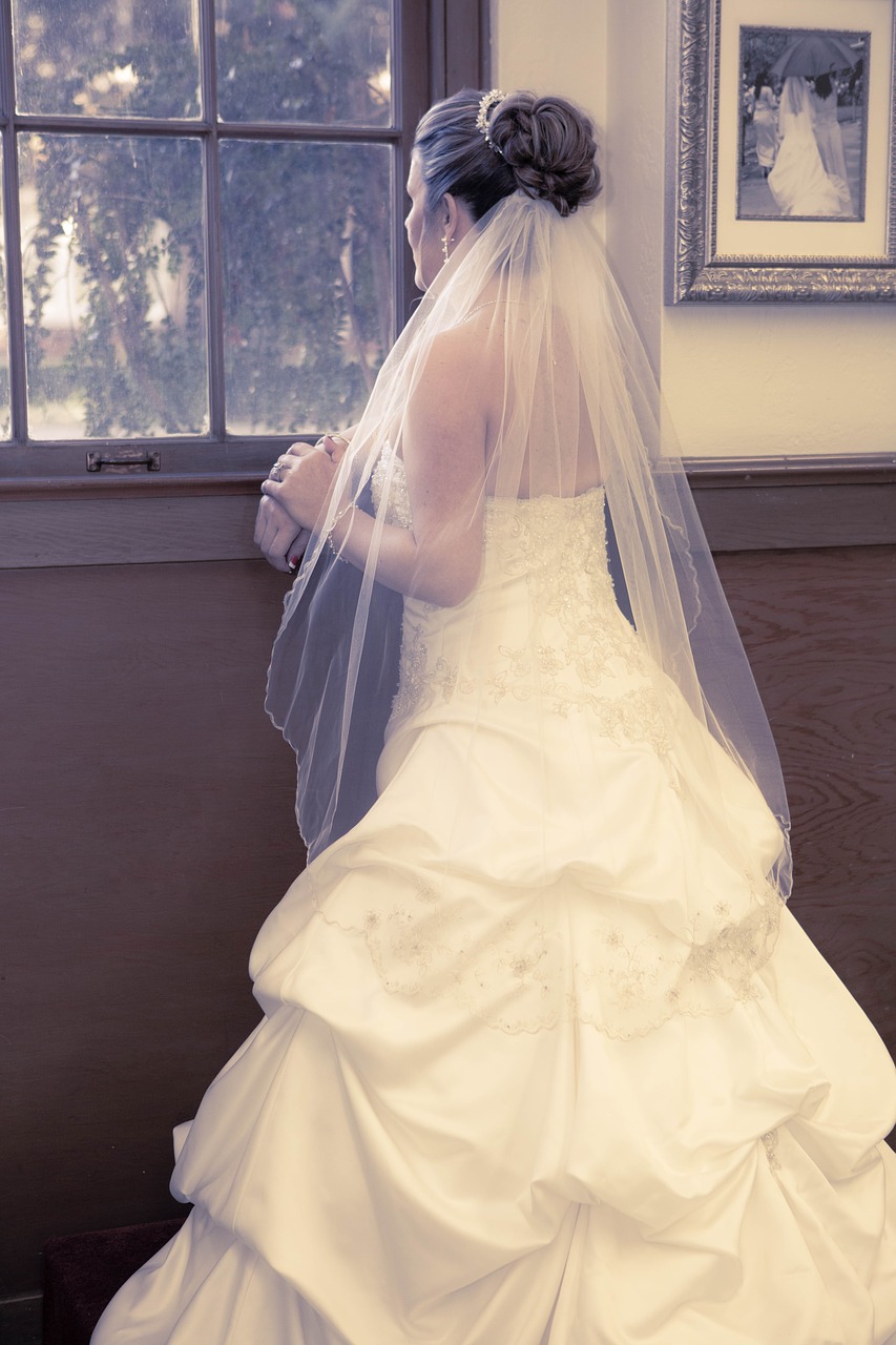 bride thinking the big day free photo