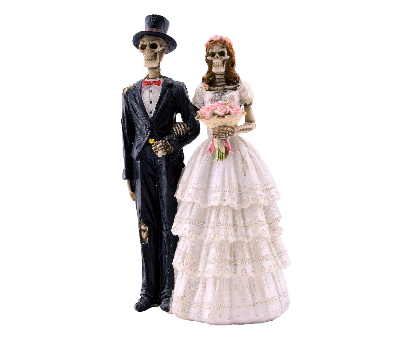 bride and groom skeleton gothic free photo