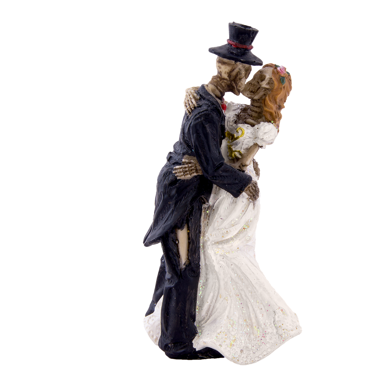 bride and groom skeleton gothic free photo