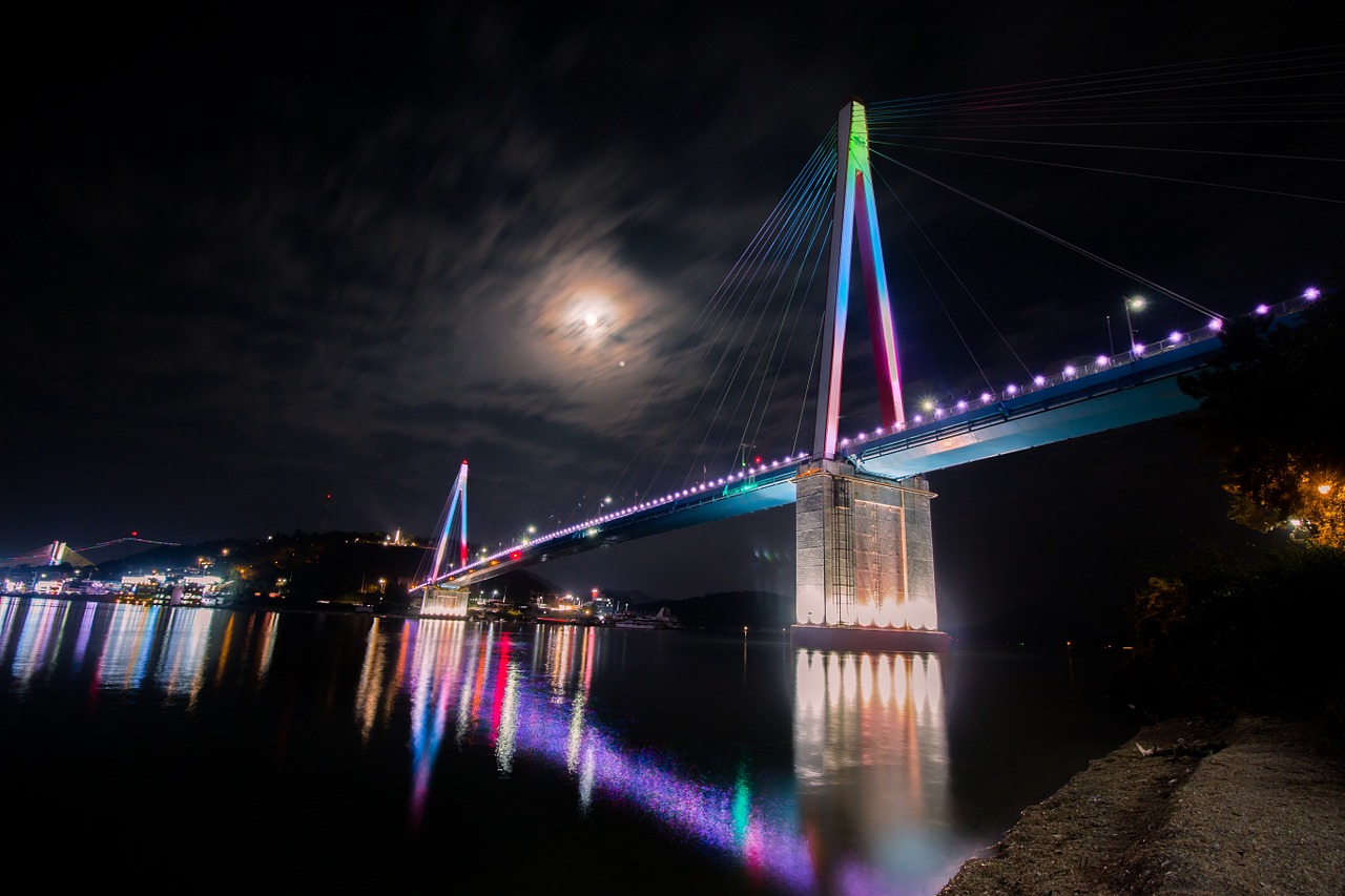 bridge water reflection free photo