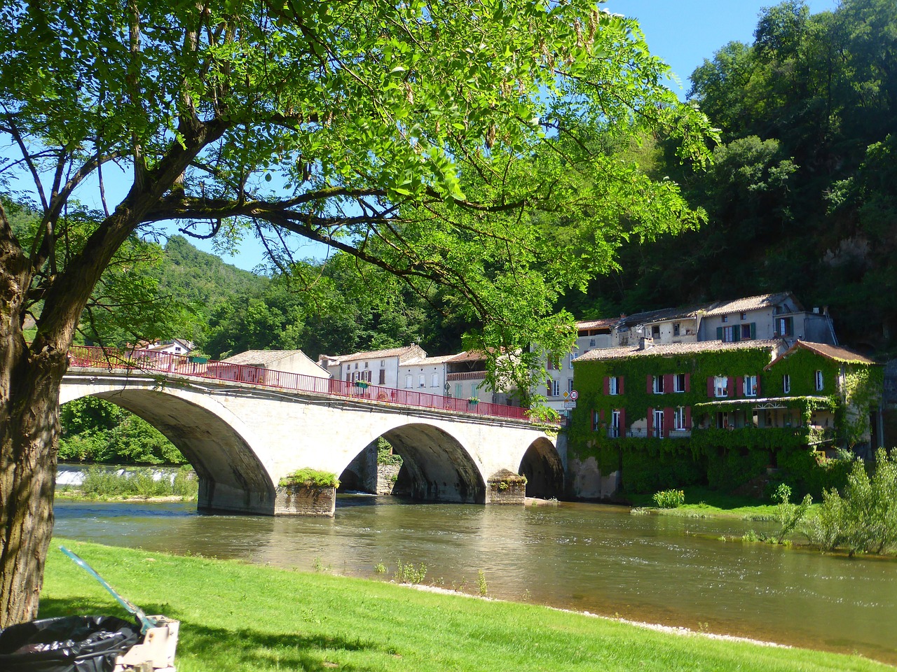 bridge stone river free photo