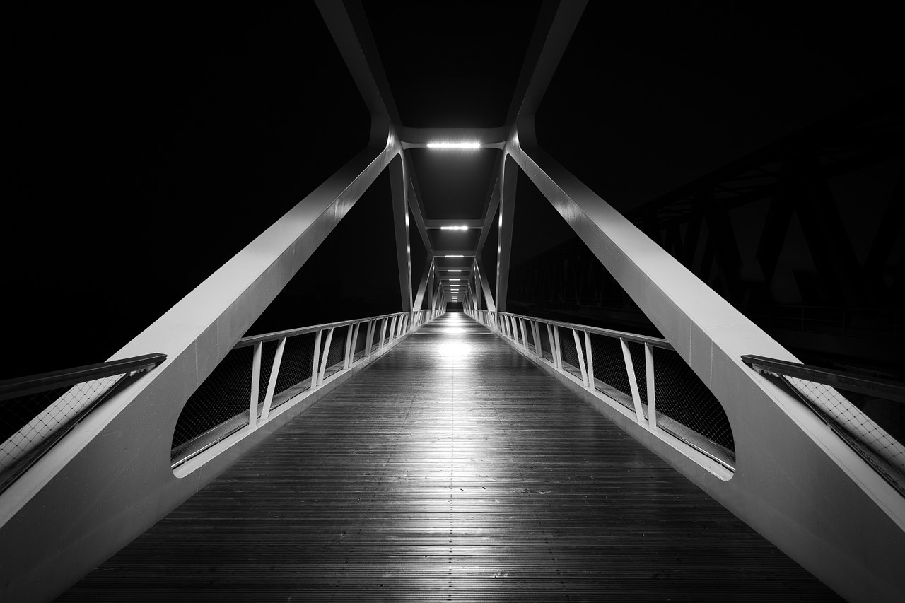 bridge black and white black free photo