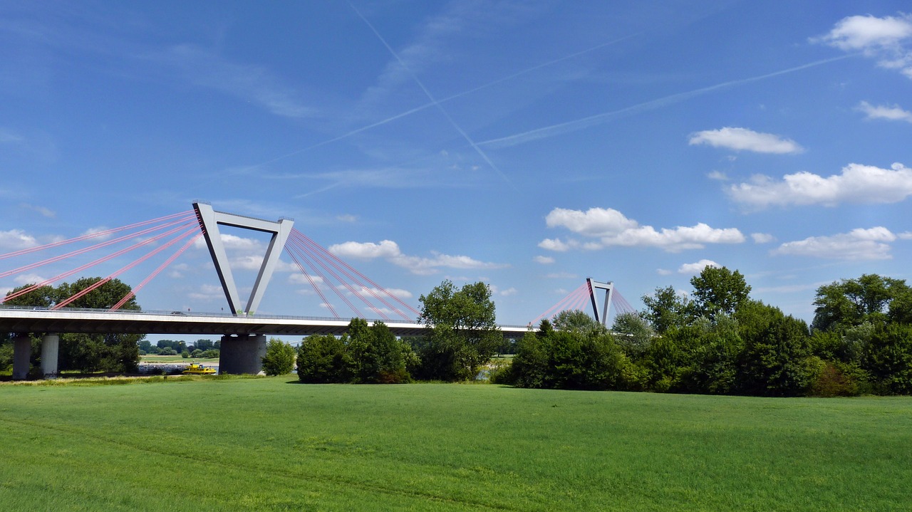 rheinbrücke hiking landscape free photo