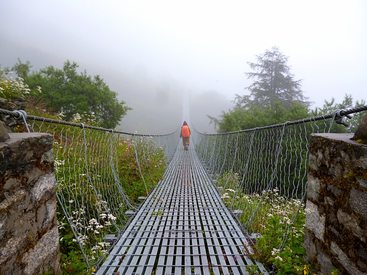 bridge suspension bridge trekking free photo