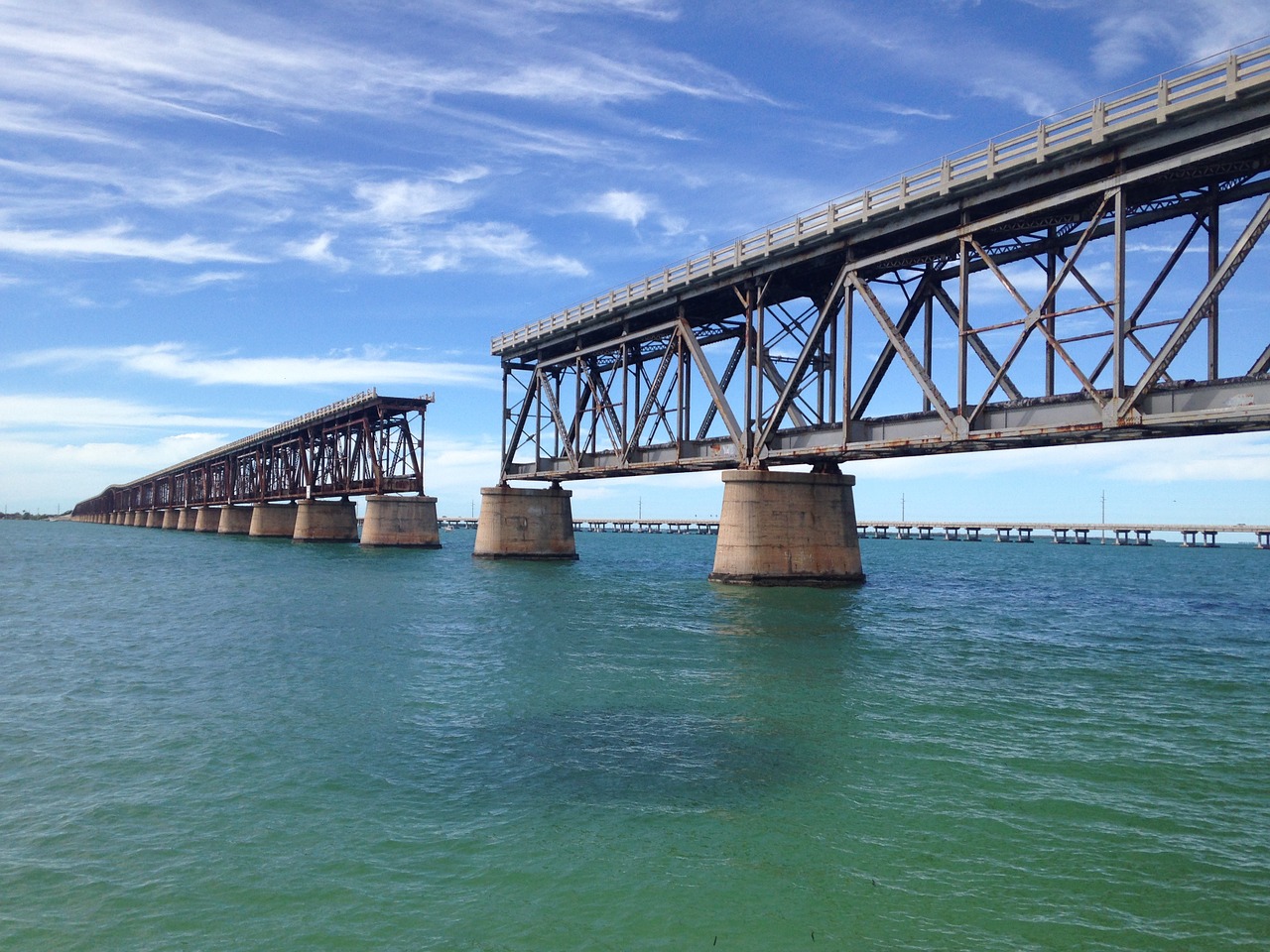 bridge sea sky free photo