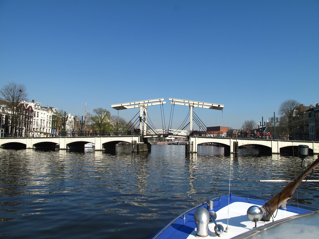 amsterdam narrow bridge canal free photo