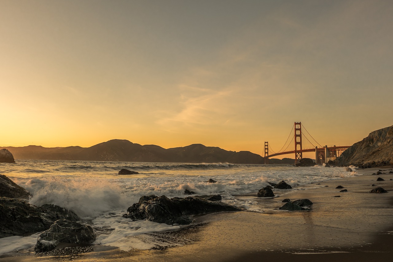 bridge golden gate bridge sea free photo