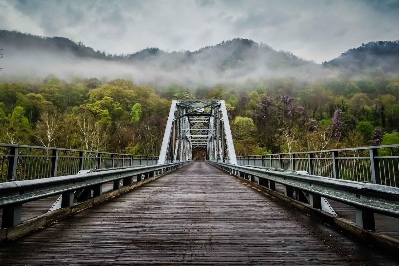 bridge fayette station foggy free photo