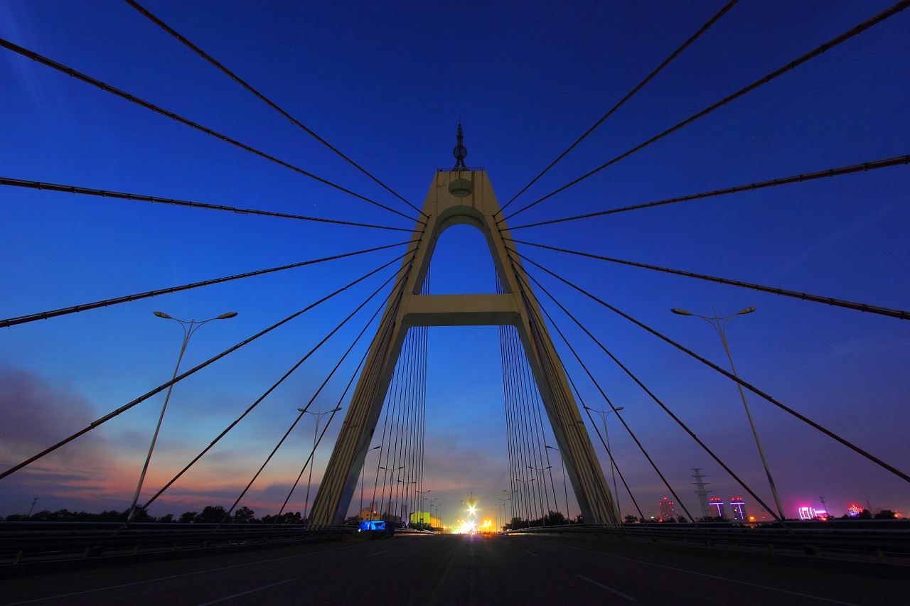 bridge night view texas free photo