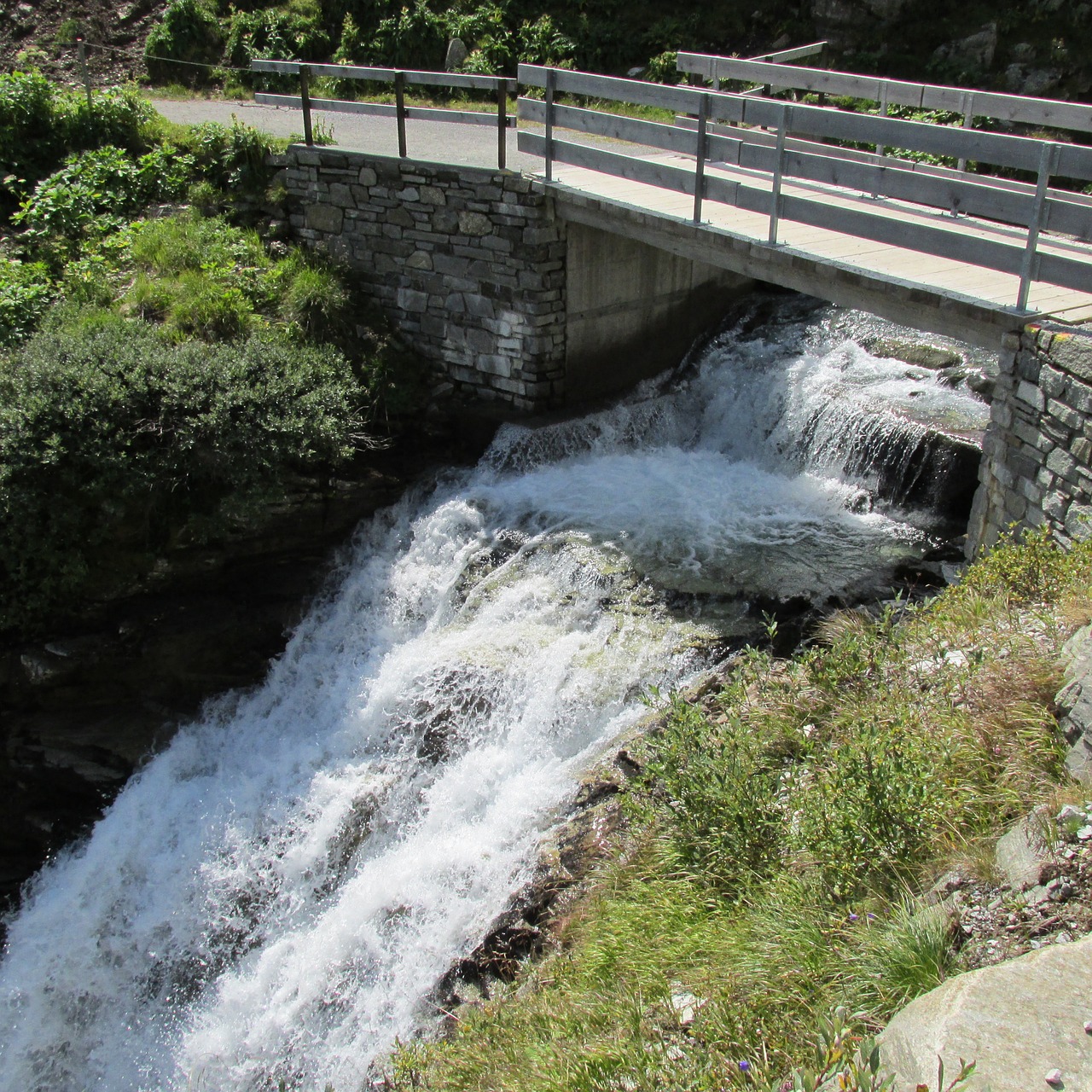 bridge austria waterfall free photo