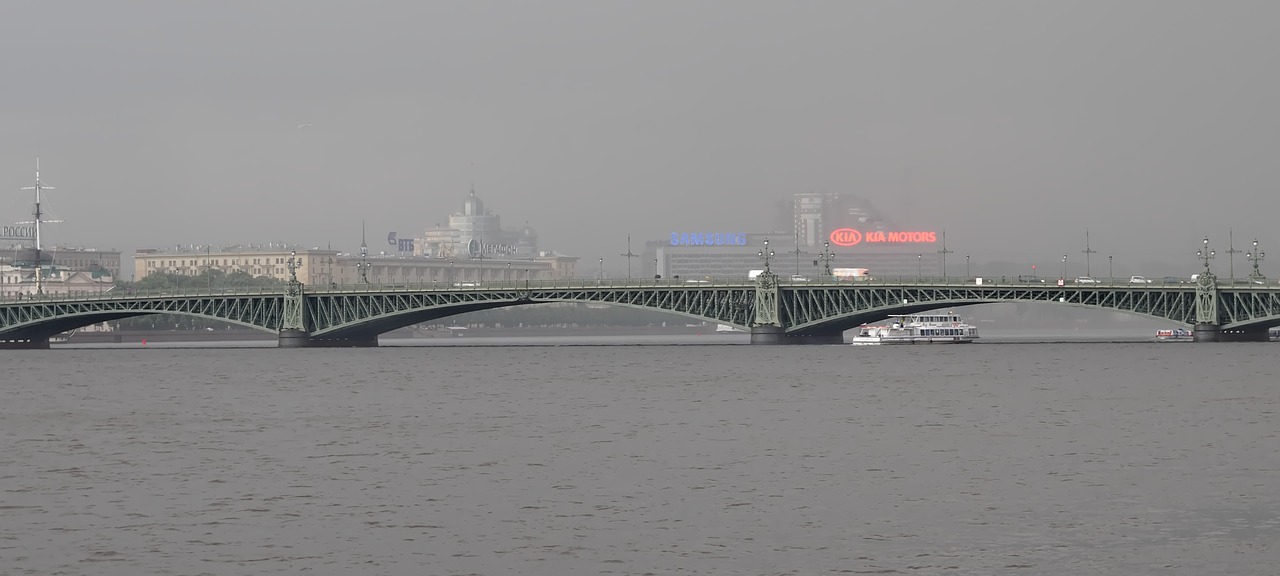 bridge river rain free photo