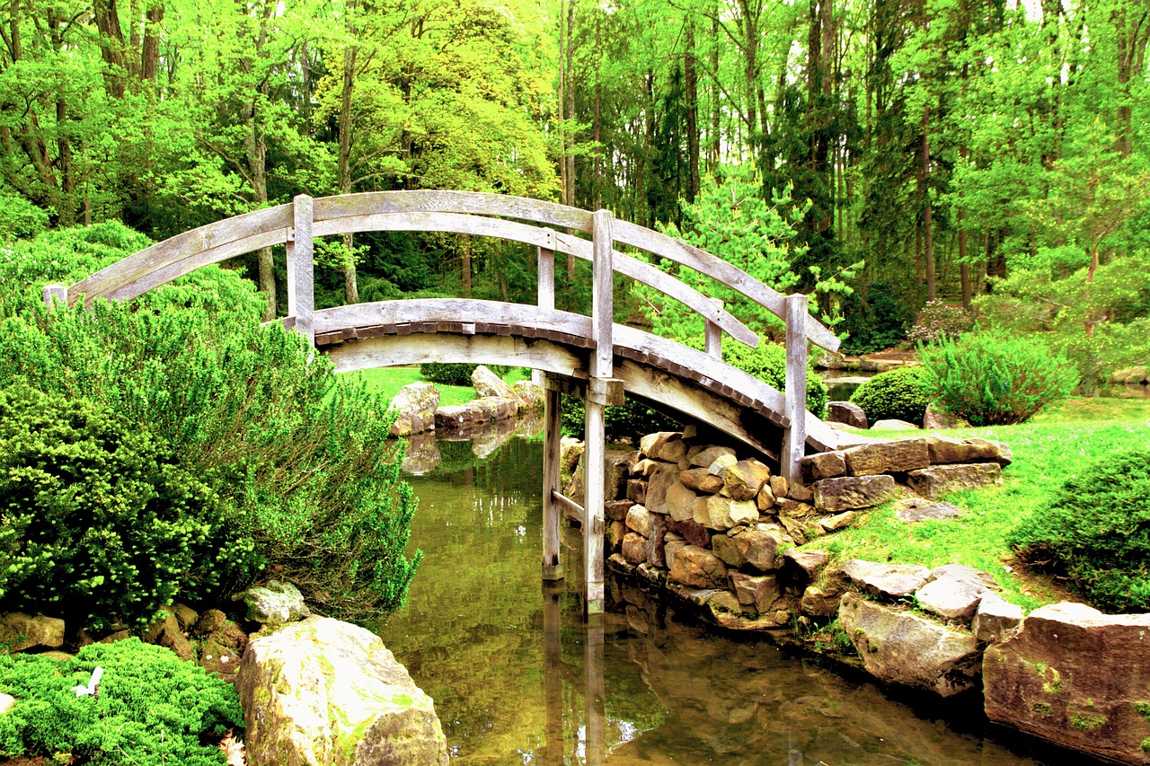 bridge japanese garden free photo