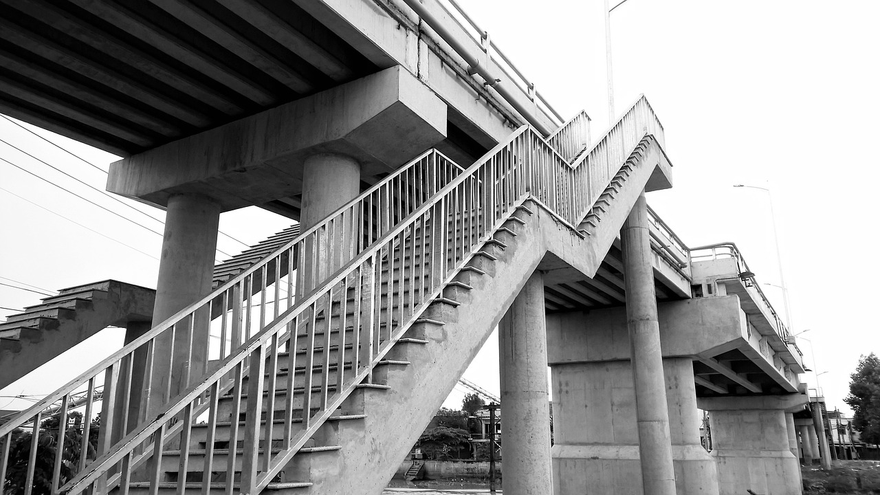 bridge concrete river free photo