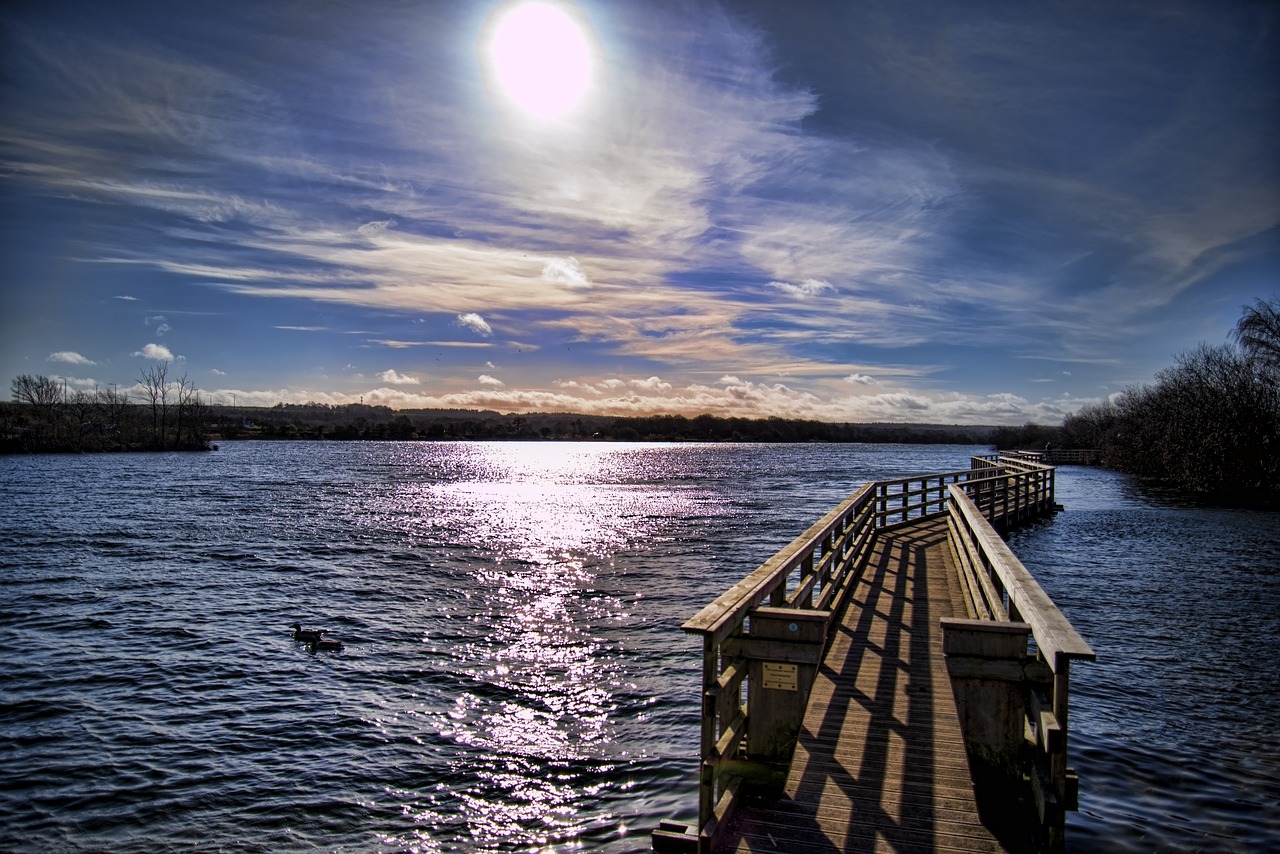 bridge lake landscape free photo