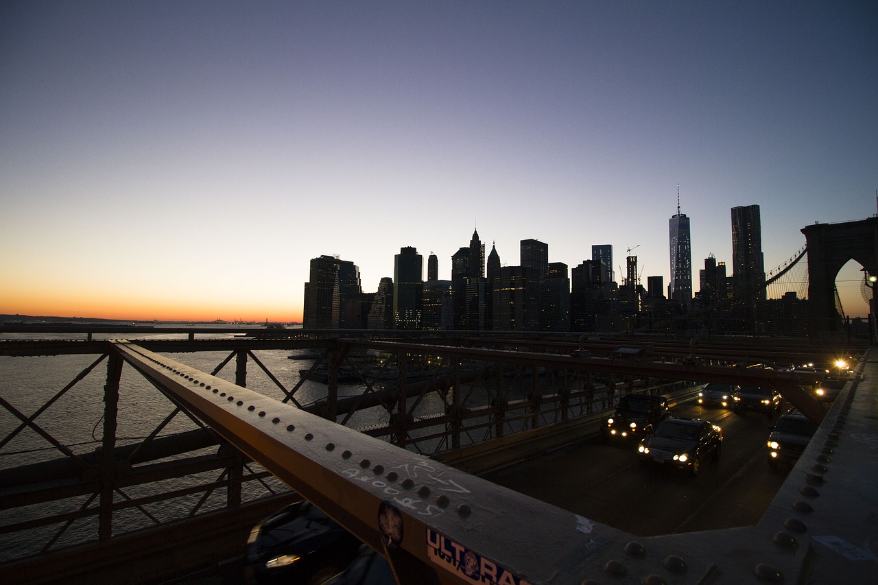 bridge skyline new york free photo