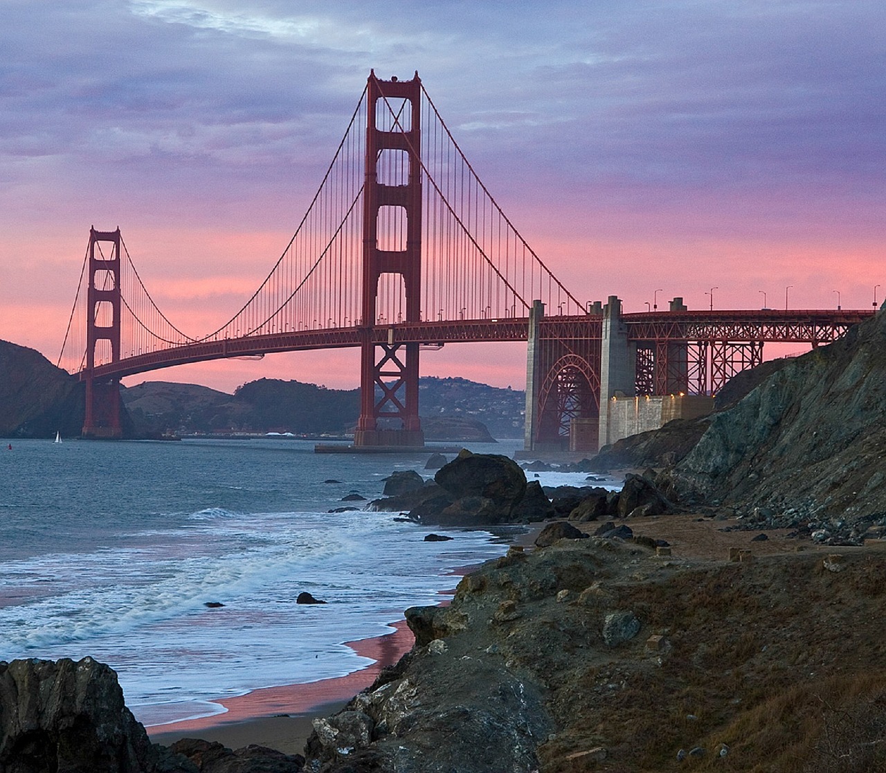 bridge golden gate sunset free photo