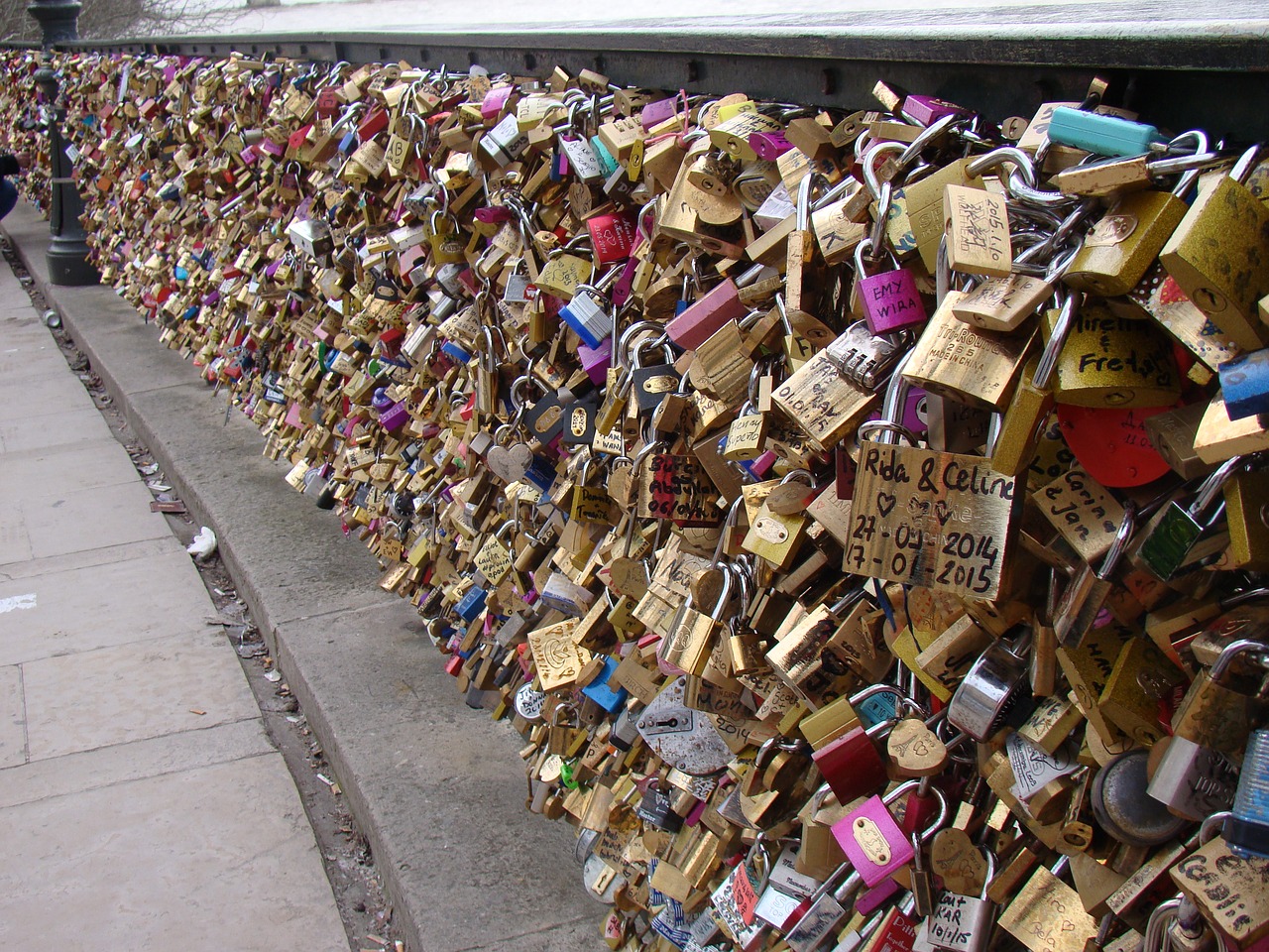 bridge padlocks sweethearts free photo