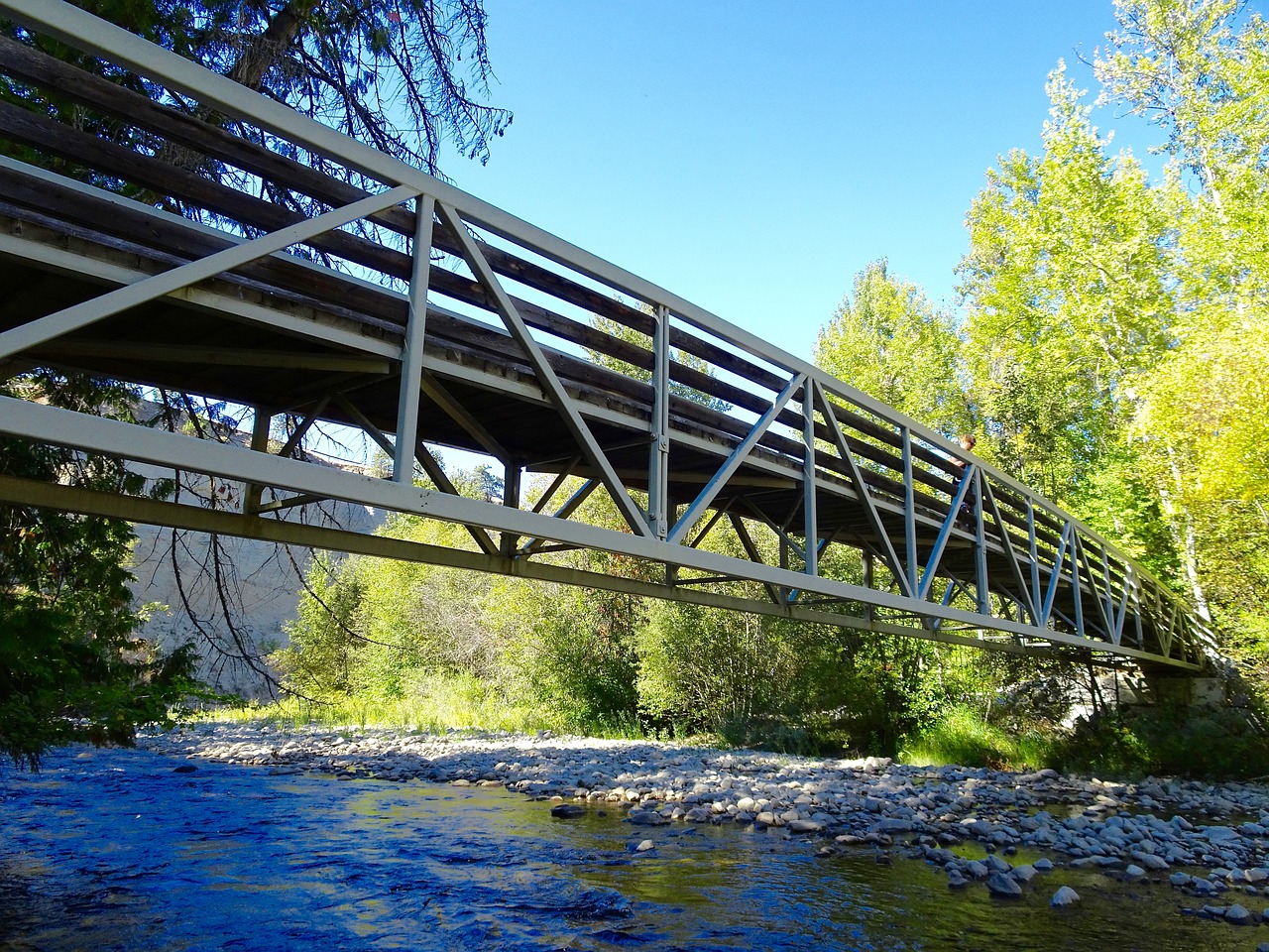 bridge crossing wooden free photo