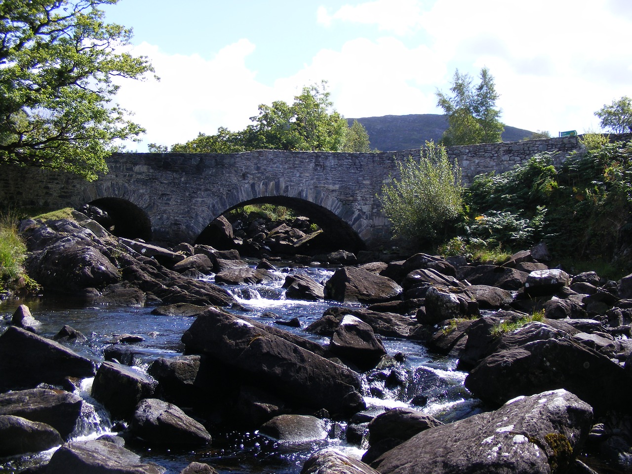 bridge stone river free photo