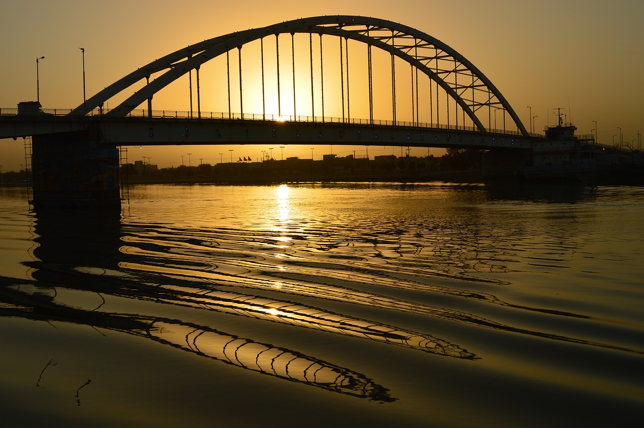 bridge khorramshahr golden free photo