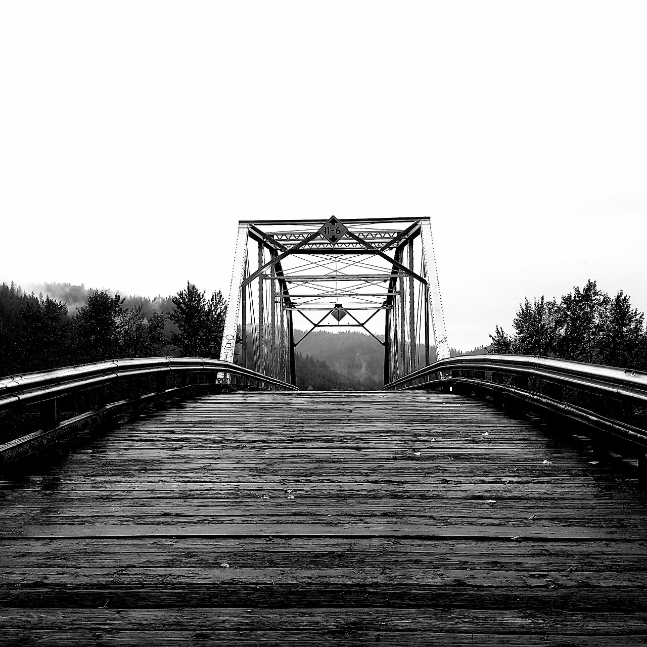 bridge small town black and white free photo