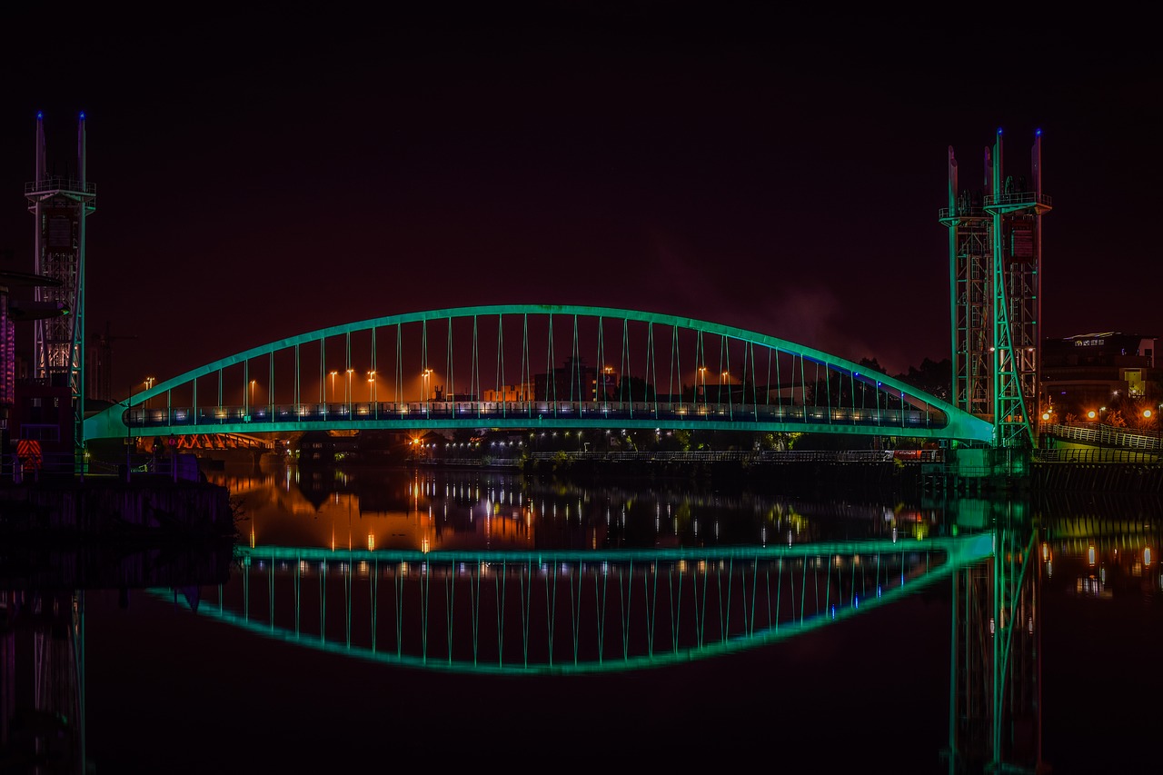 bridge manchester reflection free photo