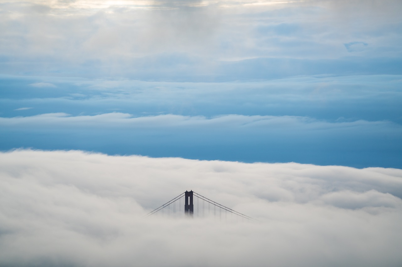 bridge clouds cloudscape free photo