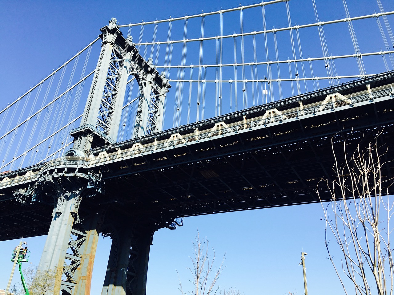 bridge manhattan bridge winter free photo