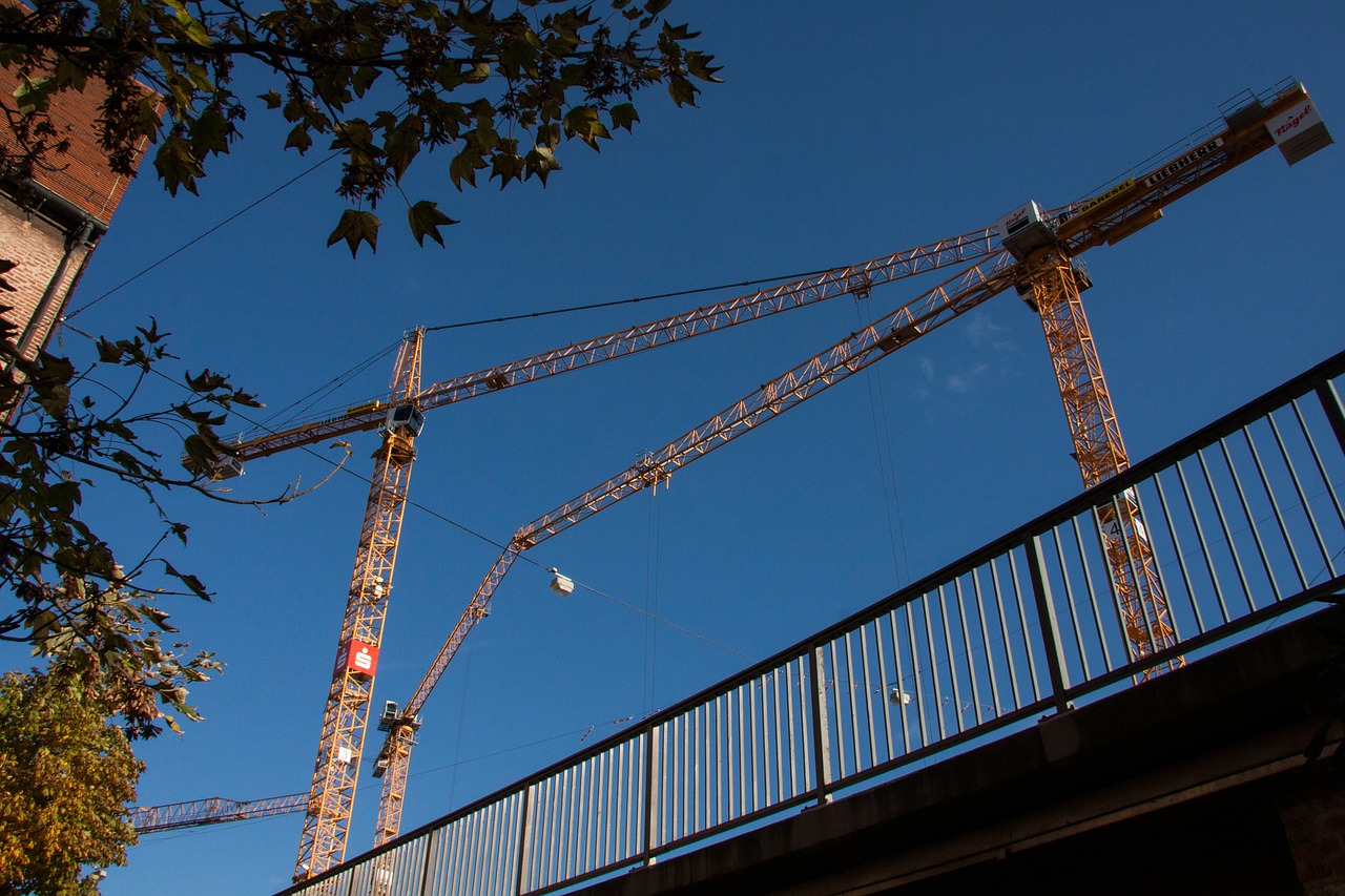 bridge railing cranes free photo