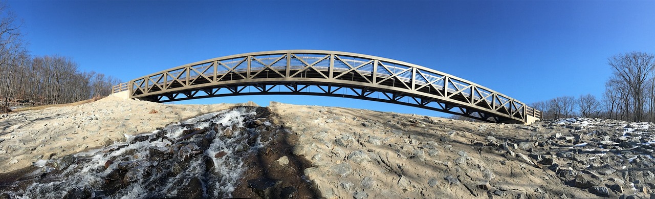 bridge stream sky free photo