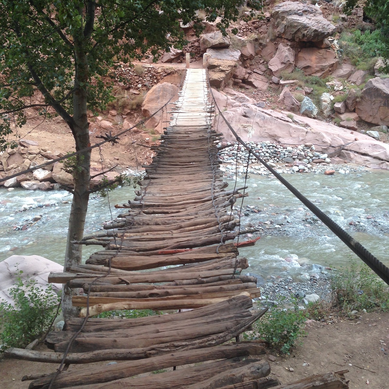 bridge stream crossing free photo