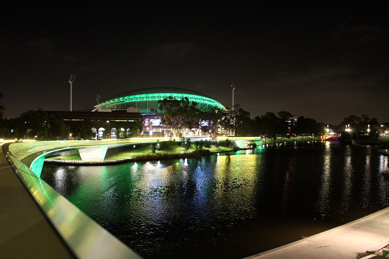 bridge night sky oval free photo