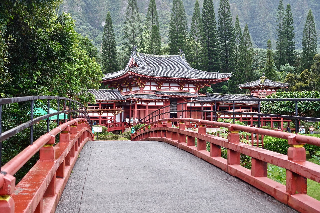 bridge japanese temple free photo