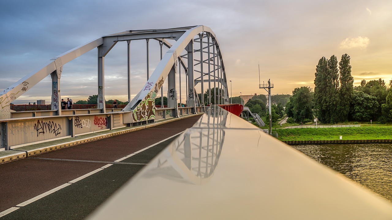 bridge sunset water free photo