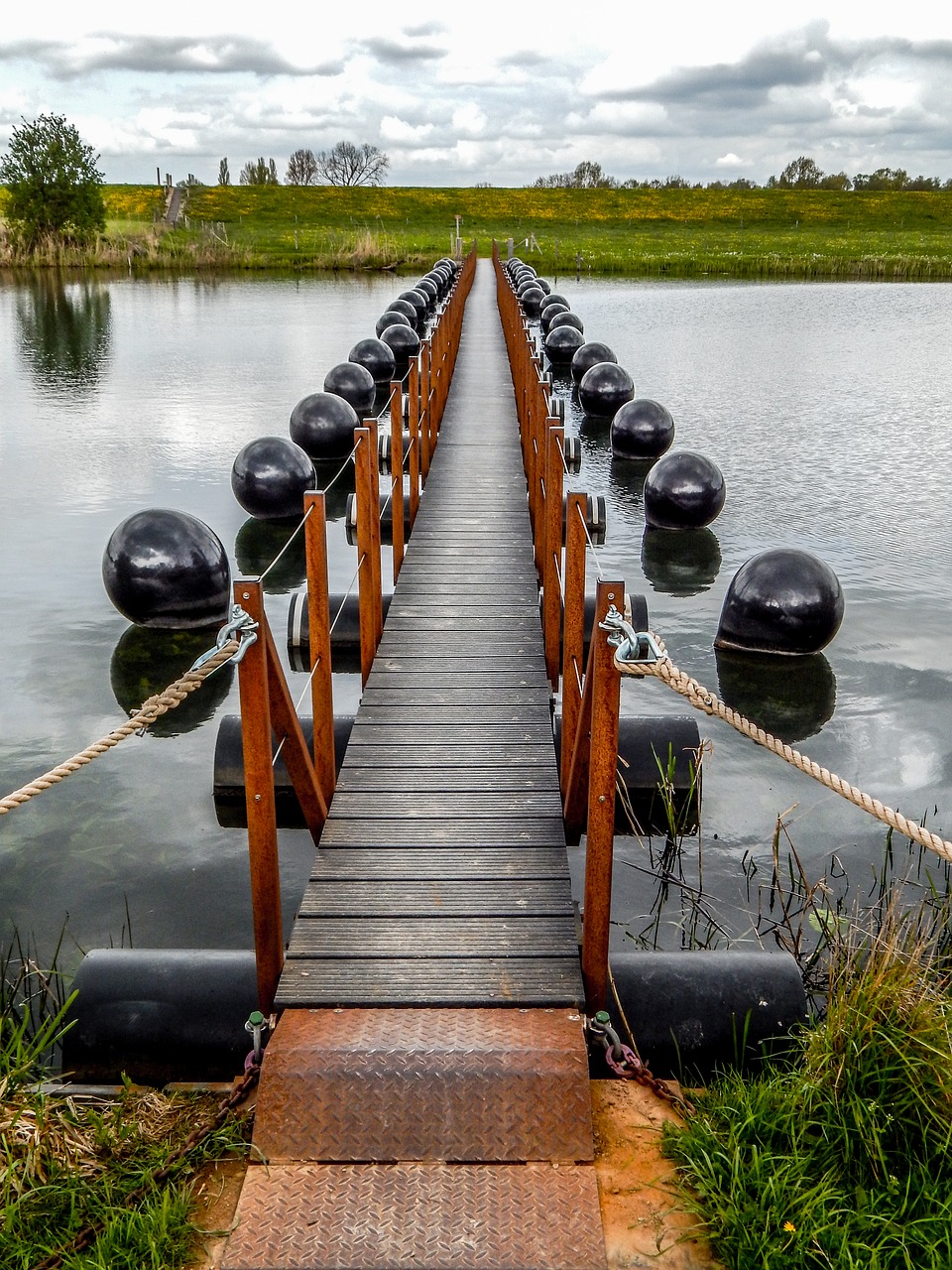 bridge water landscape free photo