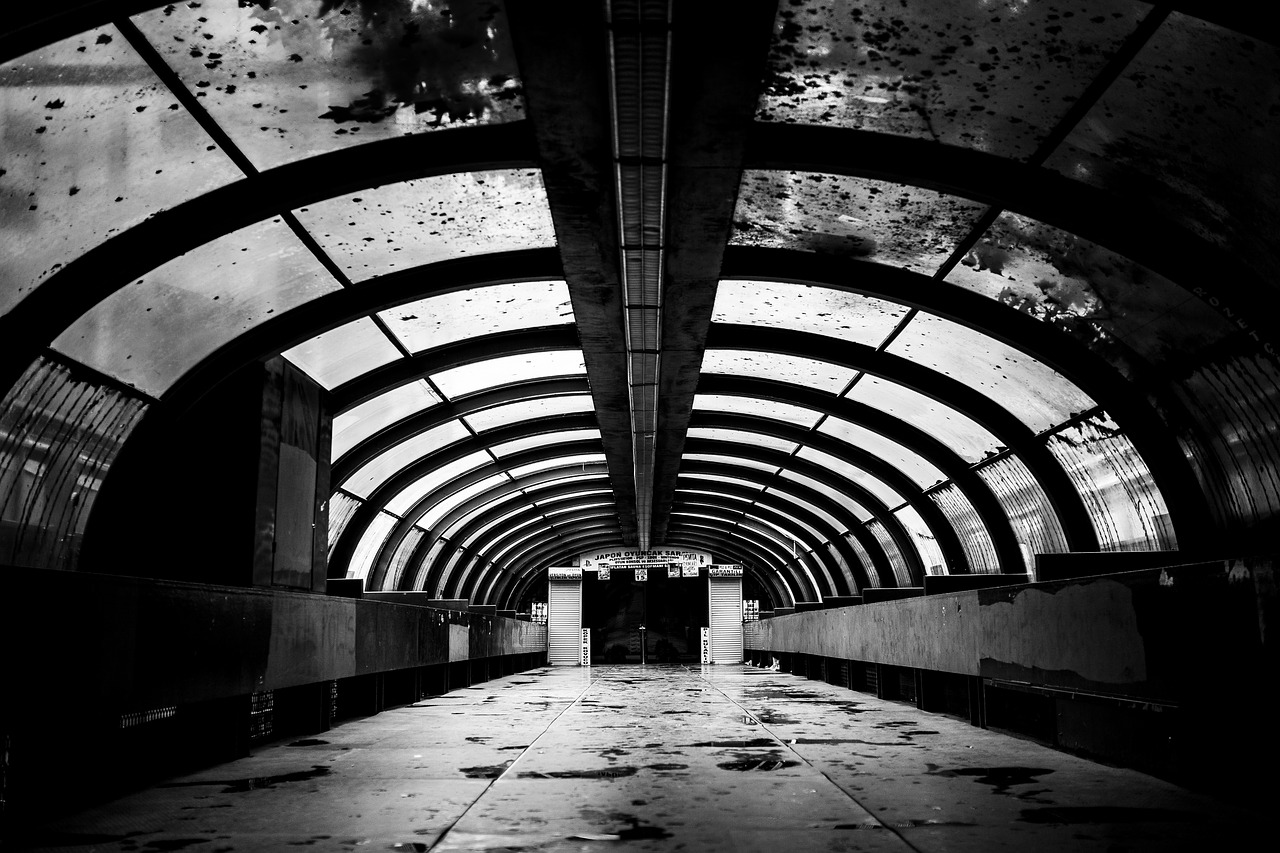 bridge deserted black and white free photo