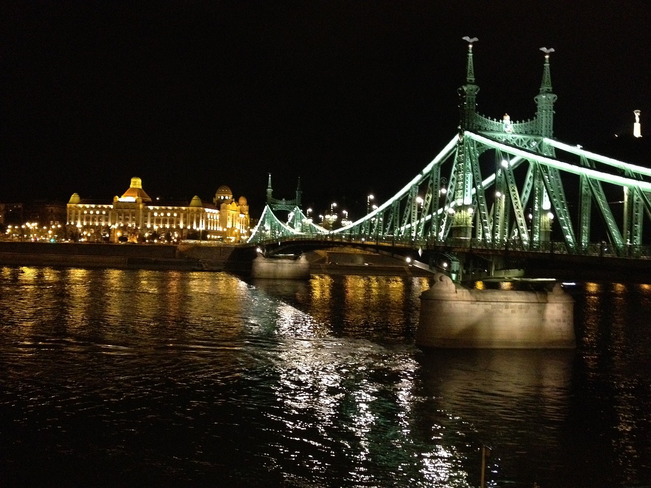 bridge river night free photo