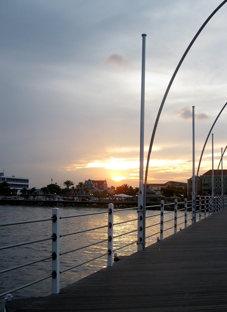 bridge sunset landscape free photo