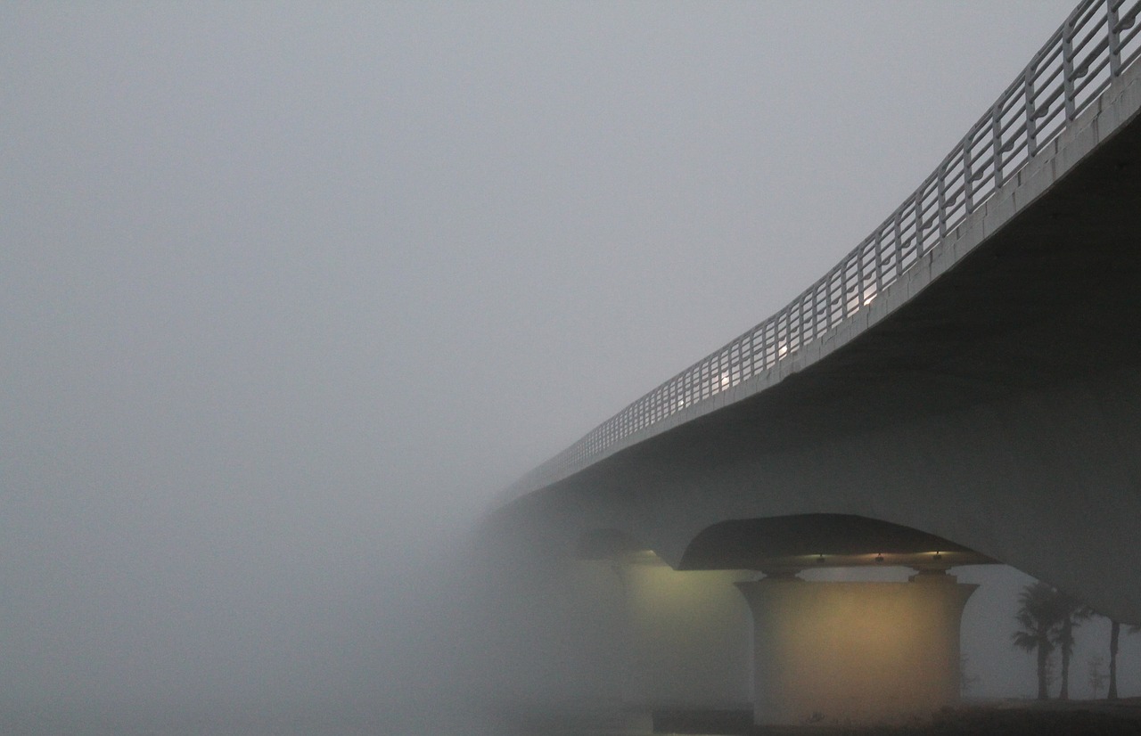 bridge fog foggy free photo