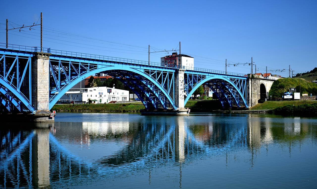 bridge blue reflection free photo