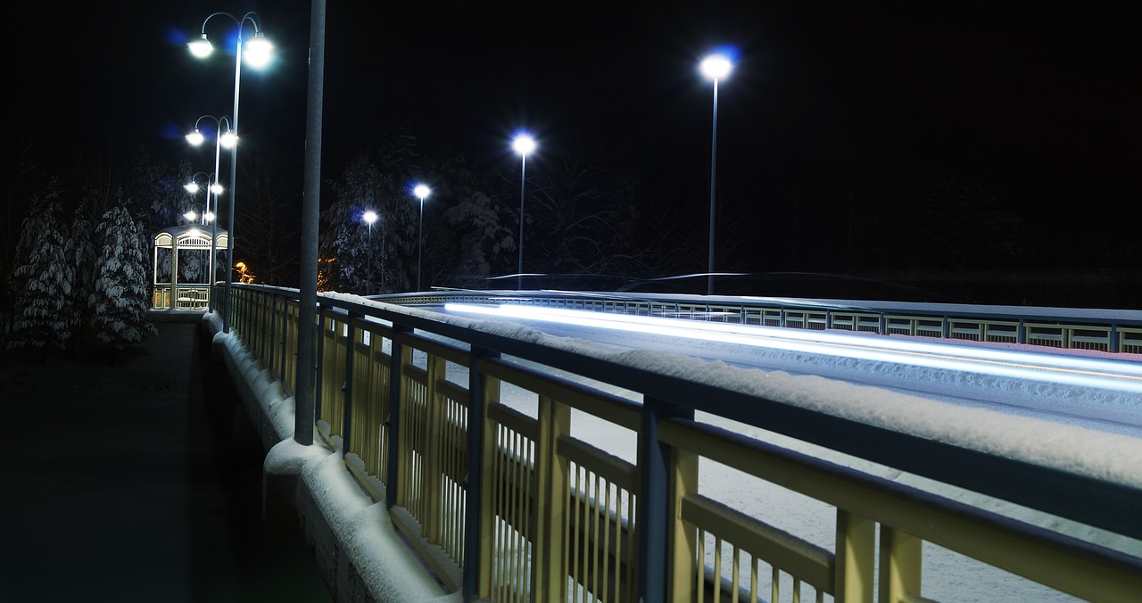 bridge lights night free photo